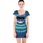 blue Cheshire Cat Short Sleeve Bodycon Dress