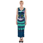 blue Cheshire Cat Fitted Maxi Dress