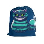 blue Cheshire Cat Drawstring Pouch (XL)