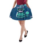 blue Cheshire Cat A-Line Pocket Skirt