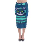 blue Cheshire Cat Midi Pencil Skirt