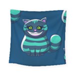 blue Cheshire Cat Square Tapestry (Small)