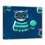 blue Cheshire Cat Canvas 20  x 16  (Stretched)