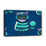 blue Cheshire Cat Deluxe Canvas 18  x 12  (Stretched)