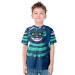 blue Cheshire Cat Kids  Cotton Tee