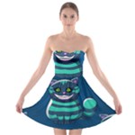 blue Cheshire Cat Strapless Bra Top Dress