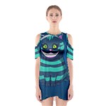 blue Cheshire Cat Shoulder Cutout One Piece