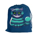 blue Cheshire Cat Drawstring Pouch (XXL)