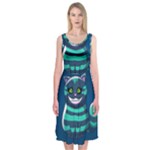 blue Cheshire Cat Midi Sleeveless Dress