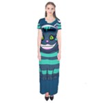 blue Cheshire Cat Short Sleeve Maxi Dress