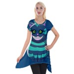 blue Cheshire Cat Short Sleeve Side Drop Tunic