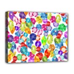 rainbow rhinestones Canvas 14  x 11  (Stretched)