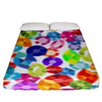 rainbow rhinestones Fitted Sheet (King Size)