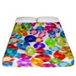 rainbow rhinestones Fitted Sheet (California King Size)