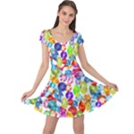 rainbow rhinestones Cap Sleeve Dress