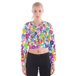 rainbow rhinestones Women s Cropped Sweatshirt