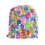 rainbow rhinestones Drawstring Pouch (XXL)