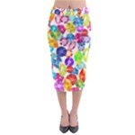 rainbow rhinestones Midi Pencil Skirt