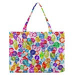 rainbow rhinestones Medium Zipper Tote Bag