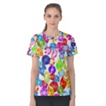 rainbow rhinestones Women s Cotton Tee