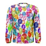 rainbow rhinestones Men s Long Sleeve Tee