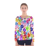 rainbow rhinestones Women s Long Sleeve Tee