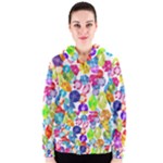 rainbow rhinestones Women s Zipper Hoodie