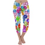 rainbow rhinestones Capri Winter Leggings 