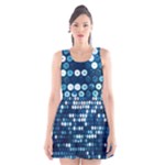  shiny blue sequins Scoop Neck Skater Dress