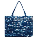  shiny blue sequins Medium Zipper Tote Bag