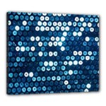  shiny blue sequins Canvas 24  x 20  (Stretched)