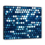  shiny blue sequins Deluxe Canvas 24  x 20  (Stretched)