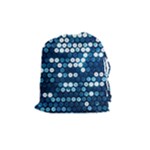  shiny blue sequins Drawstring Pouch (Medium)