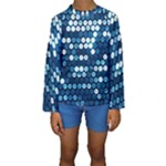  shiny blue sequins Kids  Long Sleeve Swimwear