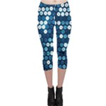  shiny blue sequins Capri Leggings 