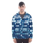  shiny blue sequins Hooded Wind Breaker (Men)