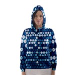  shiny blue sequins Hooded Wind Breaker (Women)