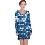  shiny blue sequins Long Sleeve Nightdress