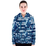  shiny blue sequins Women s Zipper Hoodie