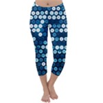  shiny blue sequins Capri Winter Leggings 