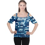  shiny blue sequins Women s Cutout Shoulder Tee