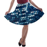  shiny blue sequins A-line Skater Skirt