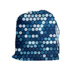  shiny blue sequins Drawstring Pouch (XL)