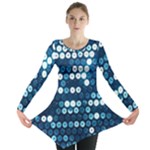  shiny blue sequins Long Sleeve Tunic 