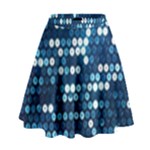  shiny blue sequins High Waist Skirt