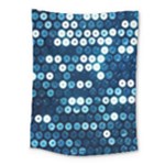  shiny blue sequins Medium Tapestry