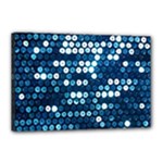  shiny blue sequins Canvas 18  x 12  (Stretched)