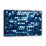  shiny blue sequins Deluxe Canvas 18  x 12  (Stretched)