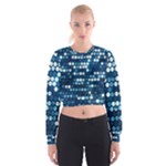  shiny blue sequins Women s Cropped Sweatshirt