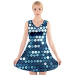  shiny blue sequins V-Neck Sleeveless Dress